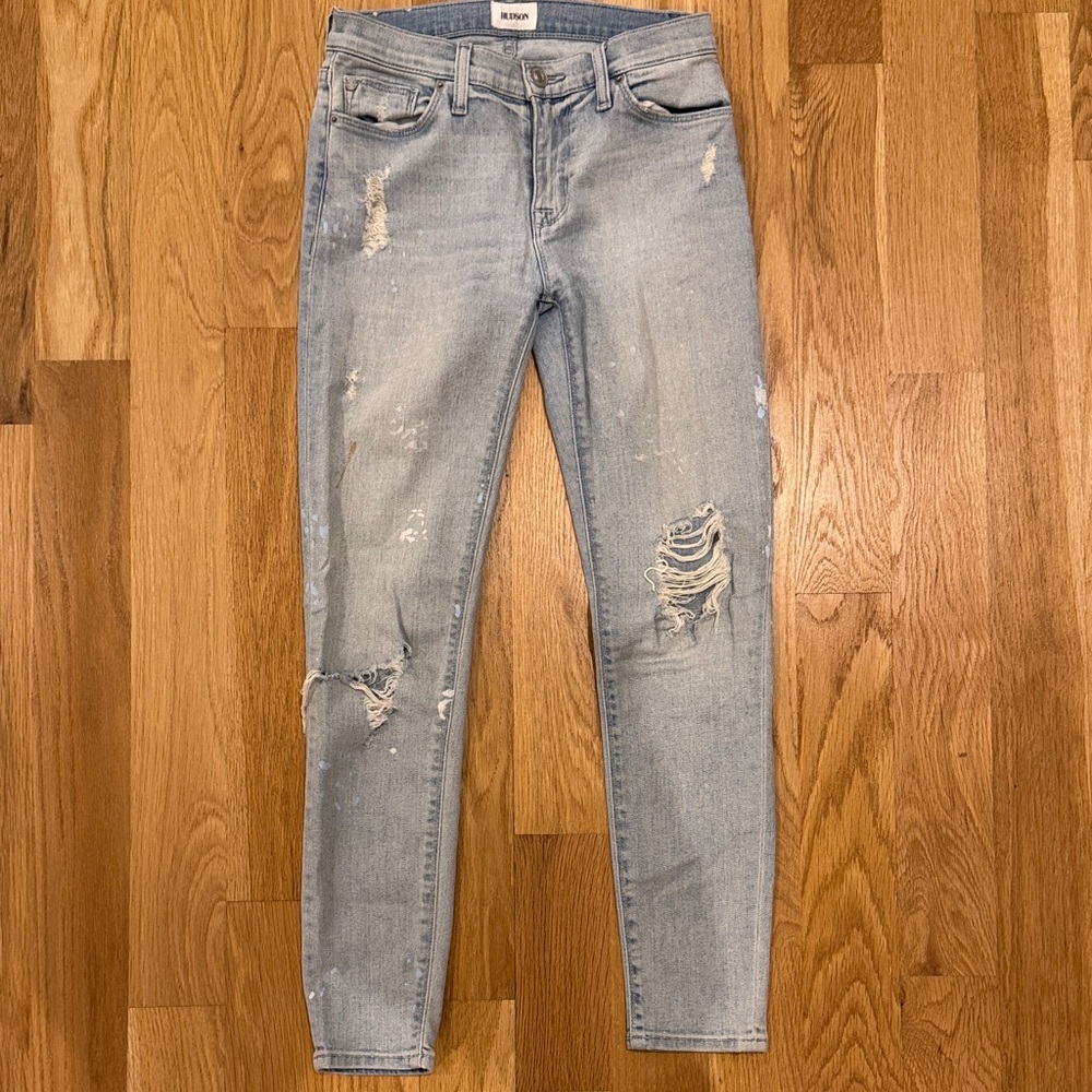 Hudson Jeans Light Blue Distressed Skinny Jeans